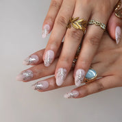 Shimmering Sea - Ersa Nails Silver Nude PressOnNails