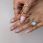 Shimmering Sea - Ersa Nails Silver Nude PressOnNails