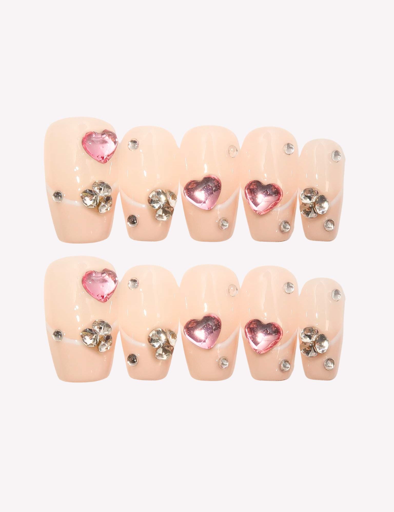 Shining Love - Ersa Nails Pink Nude Short Coffin PressOnNails