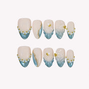 Shoreline - Ersa Nails Nude Blue PressOnNails