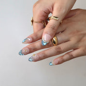 Shoreline - Ersa Nails Nude Blue PressOnNails