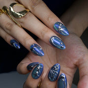  Siren - Ersa Nails Blue Silver  PressOnNails