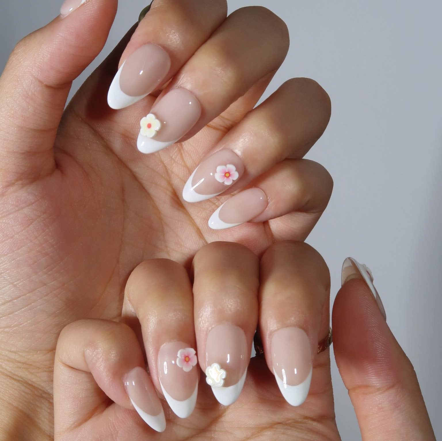 Small Blessings - Ersa Nails Nude White Pink PressOnNails