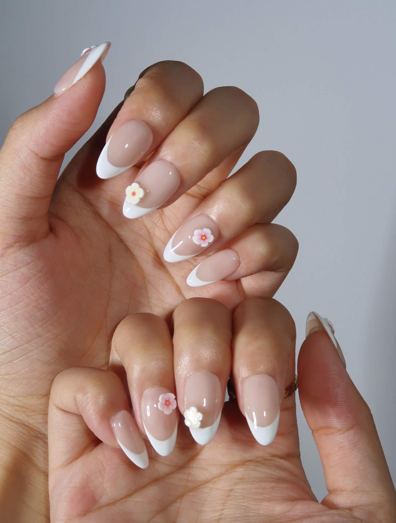 Small Blessings - Ersa Nails Nude White Pink PressOnNails