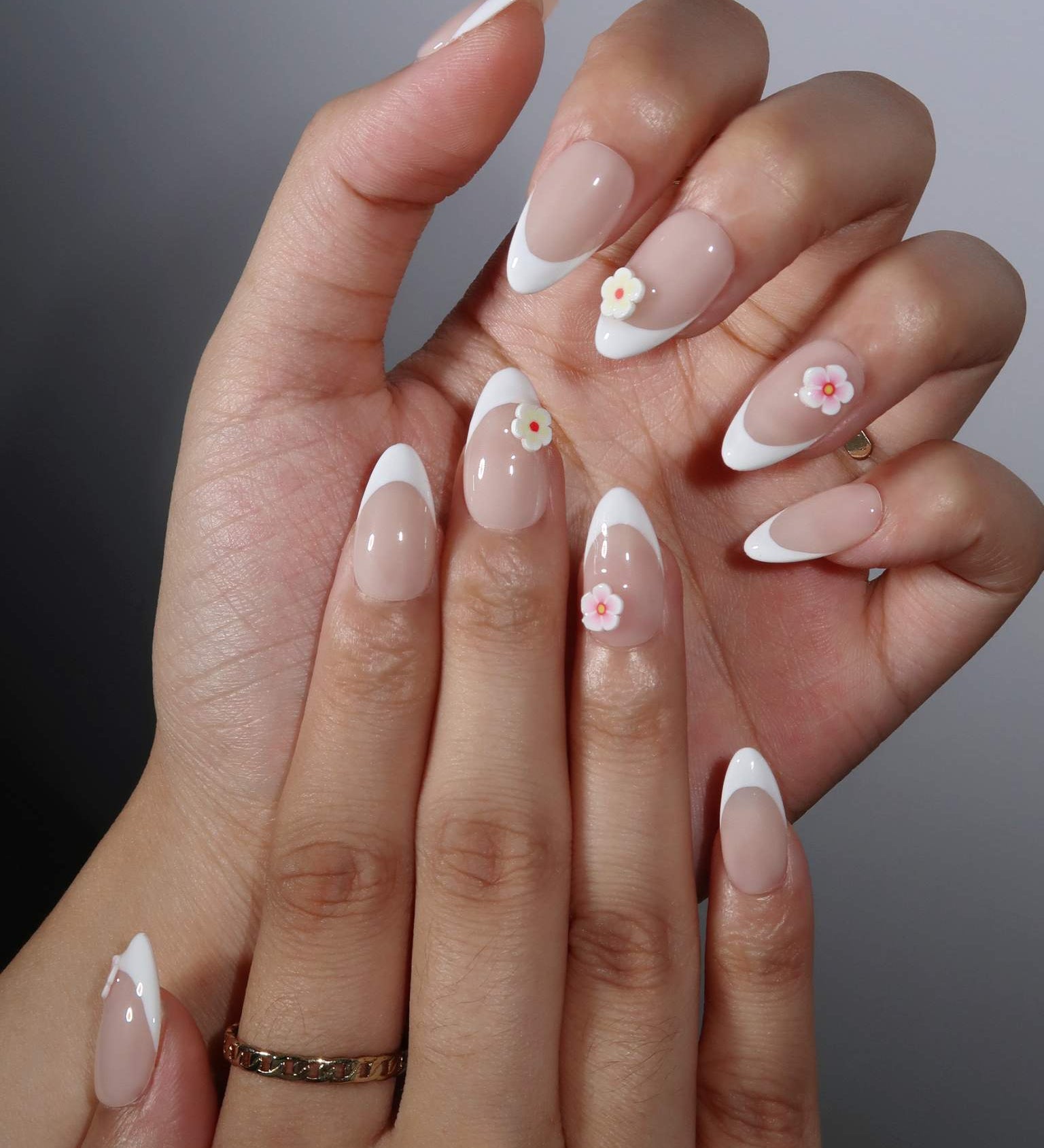 Small Blessings - Ersa Nails Nude White Pink PressOnNails