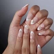 Small Blessings - Ersa Nails Nude White Pink PressOnNails