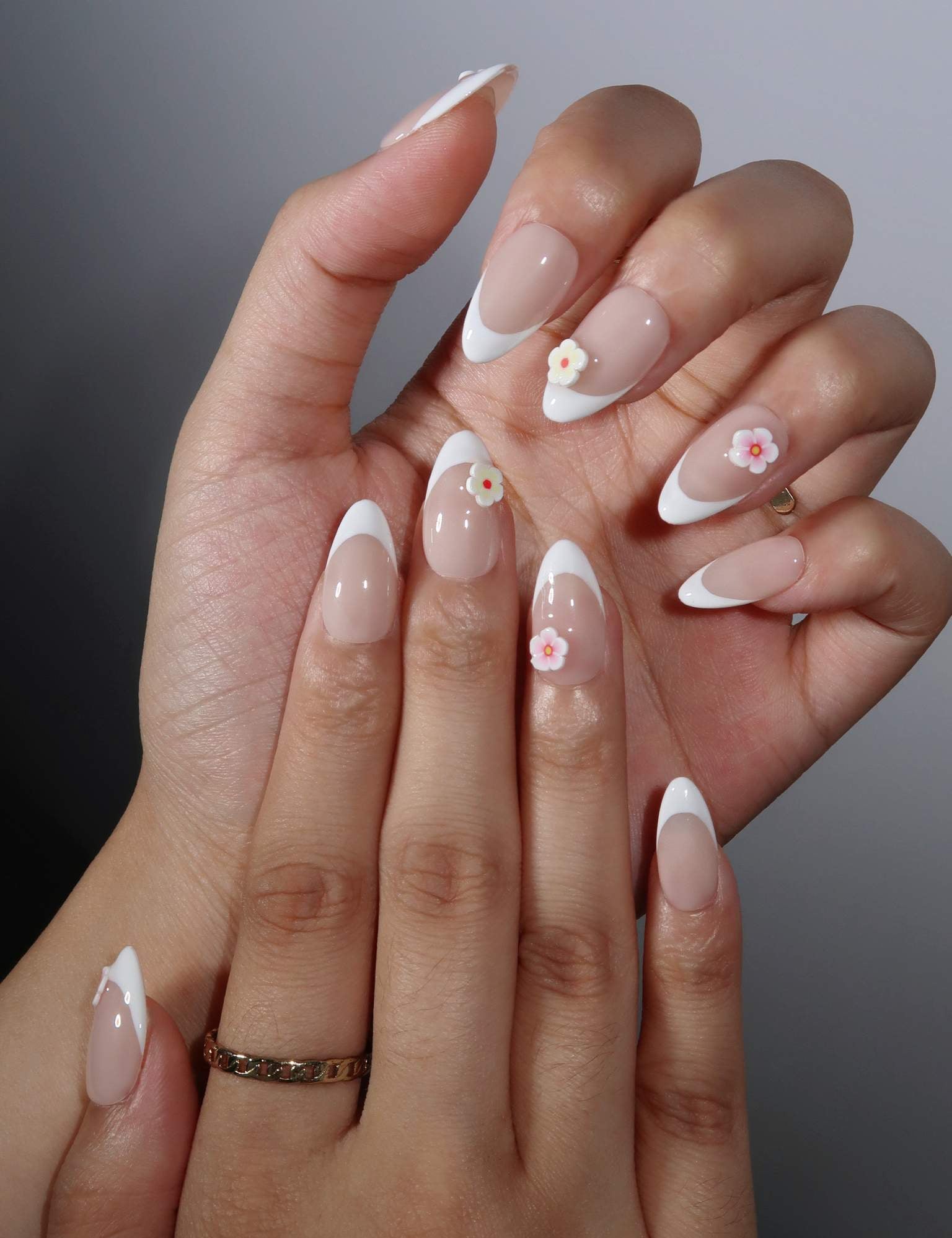 Small Blessings - Ersa Nails Nude White Pink PressOnNails