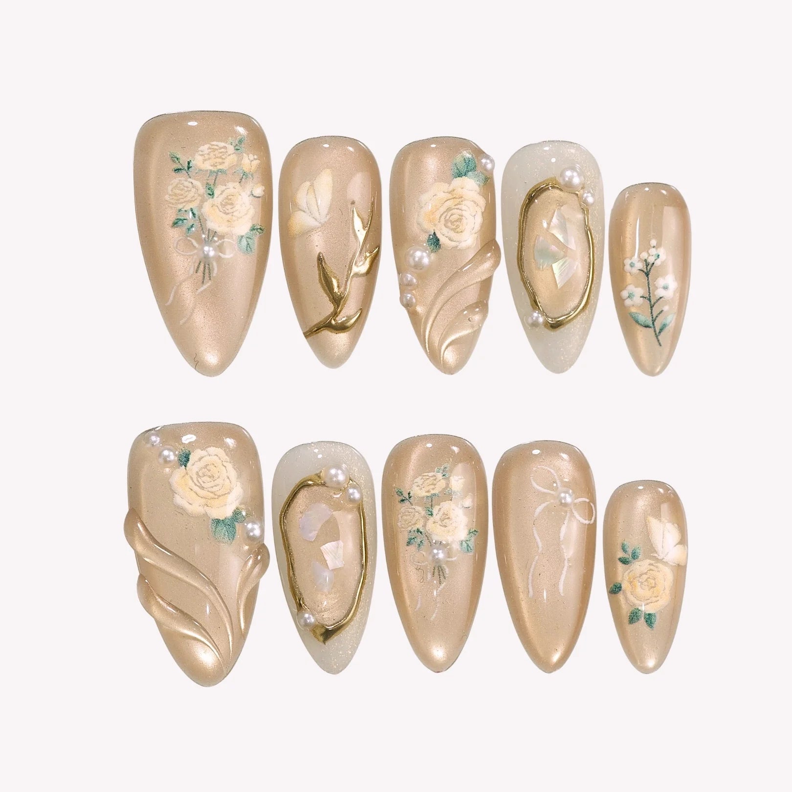 Soft Days - Ersa Nails Nude Gold PressOnNails