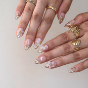 Soft Morning - Ersa Nails Nude Gold PressOnNails