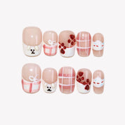 Soft Puppy - Ersa Nails Nude White Red PressOnNails