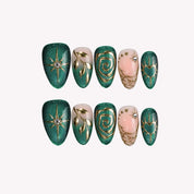 Spellbound - Ersa Nails Gold Jade PressOnNails