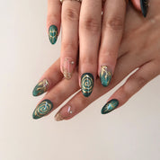 Spellbound - Ersa Nails Gold Jade PressOnNails
