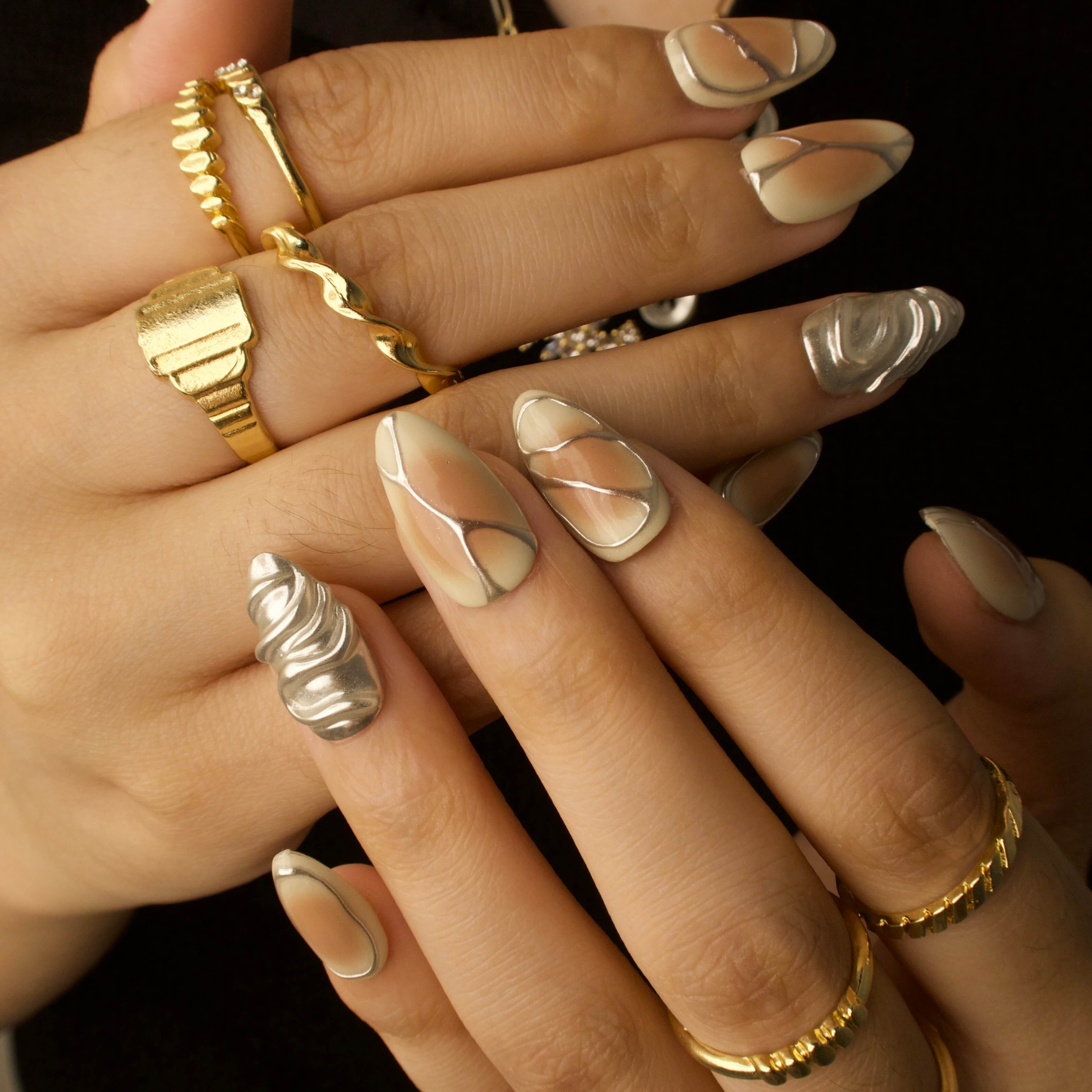 Spellbound - Ersa Nails Silver Pink PressOnNails