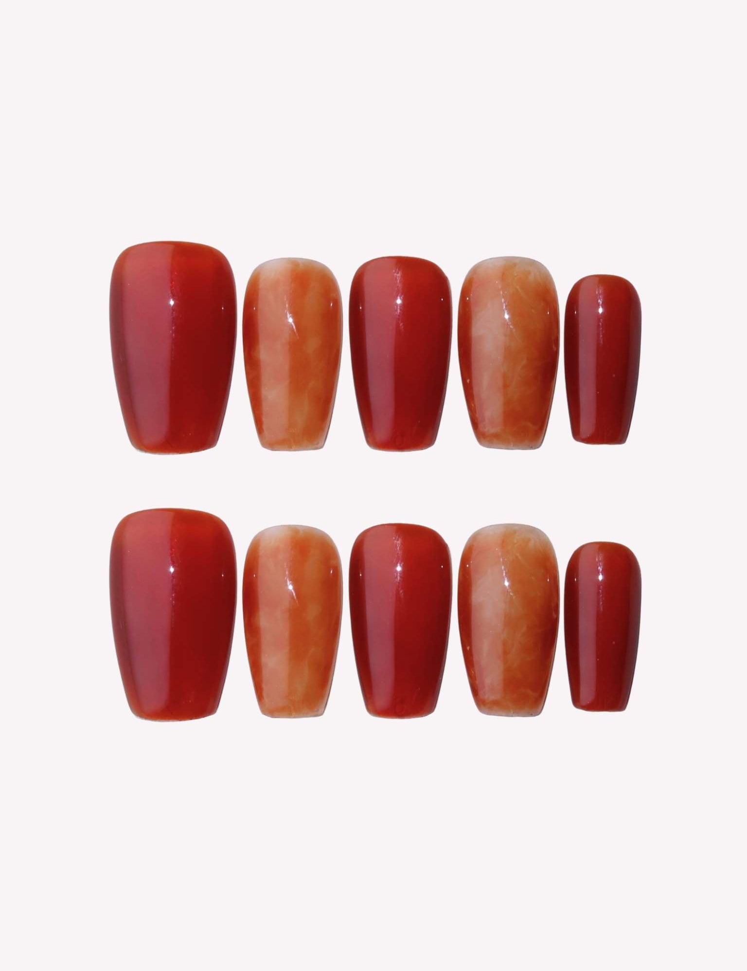 Spiced Cider - Ersa Nails Brown Red PressOnNails