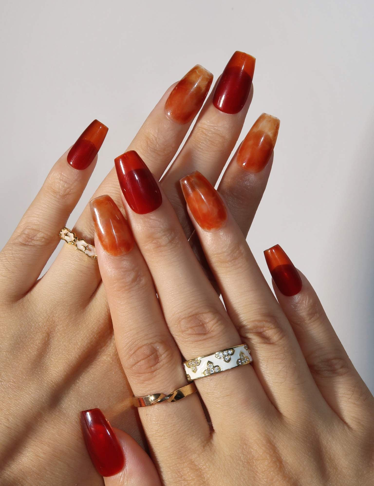 Spiced Cider - Ersa Nails Brown Red PressOnNails