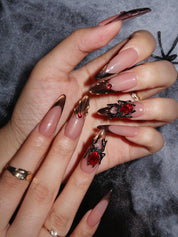 Spider Queen - Ersa Nails Nude Brown Gold PressOnNails