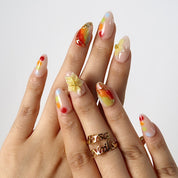 Splashy - Ersa Nails Nude Red Yellow PressOnNails