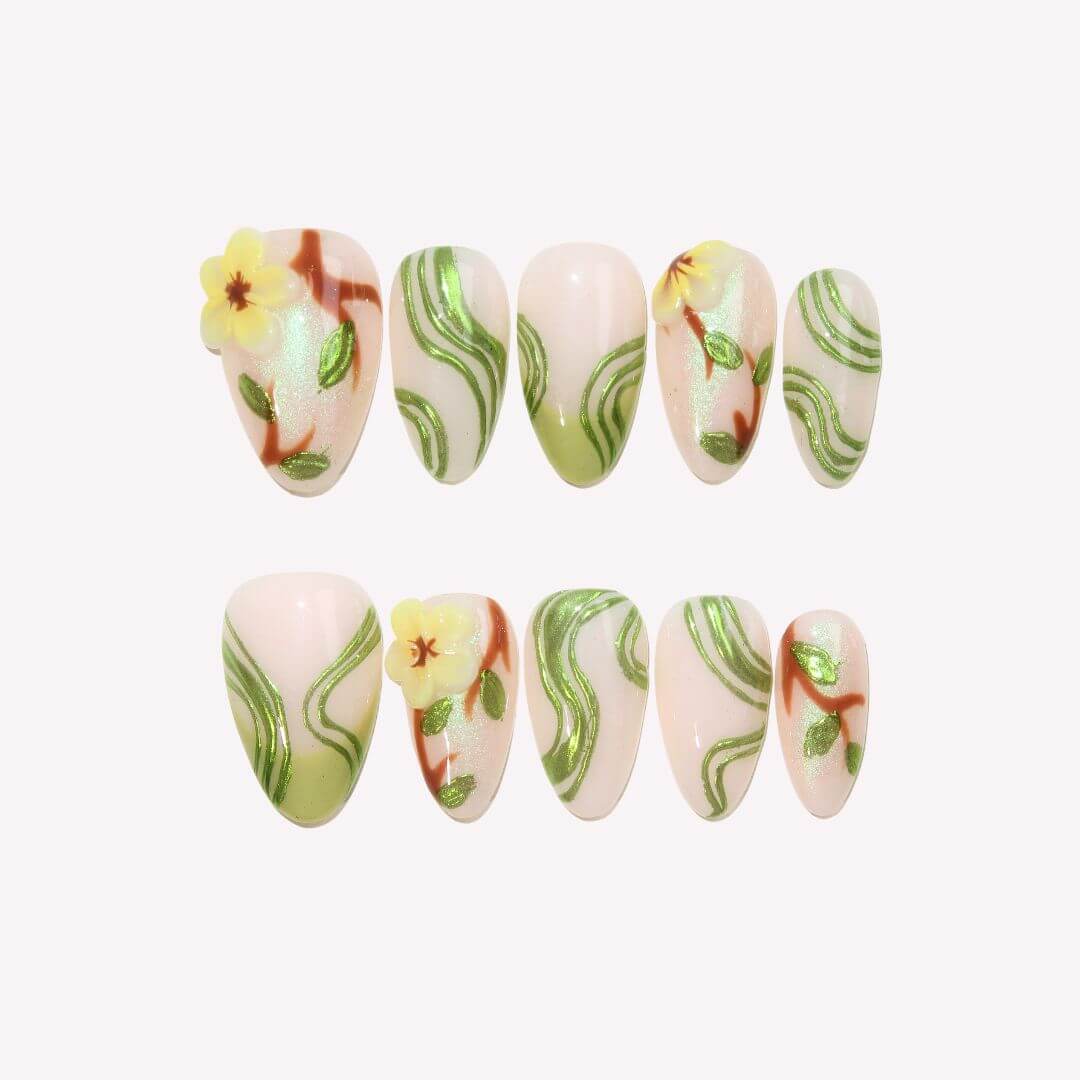 Spring Letter - Ersa Nails Nude Jade PressOnNails