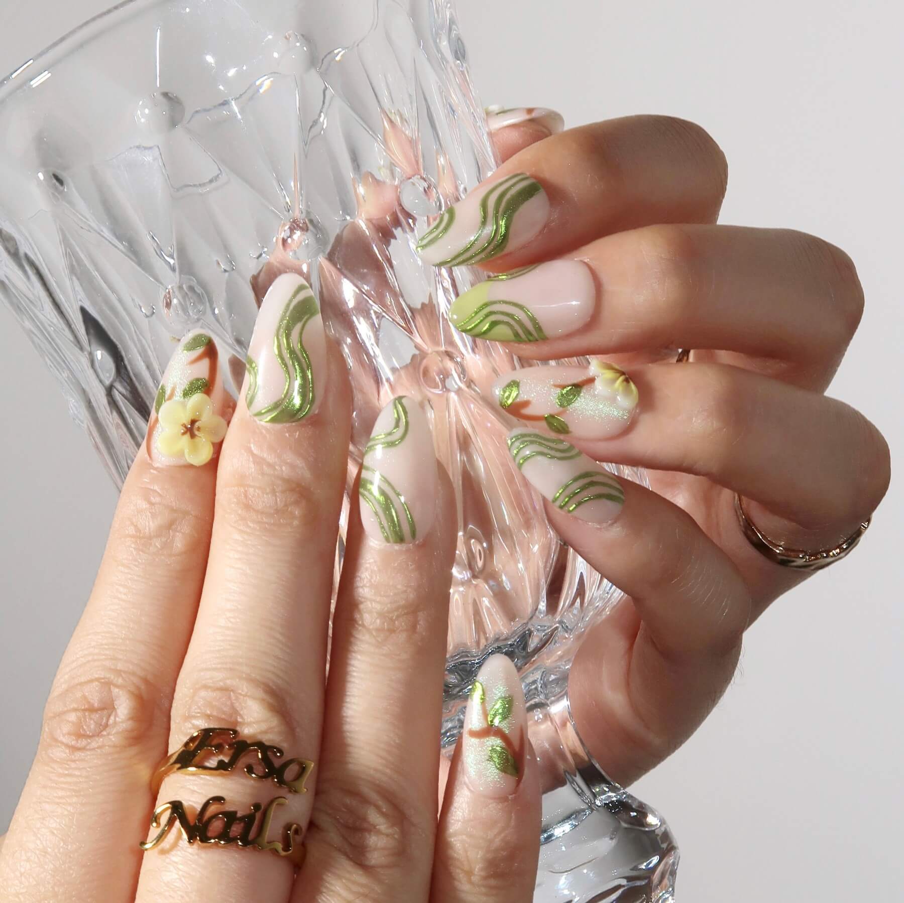 Spring Letter - Ersa Nails Nude Jade PressOnNails