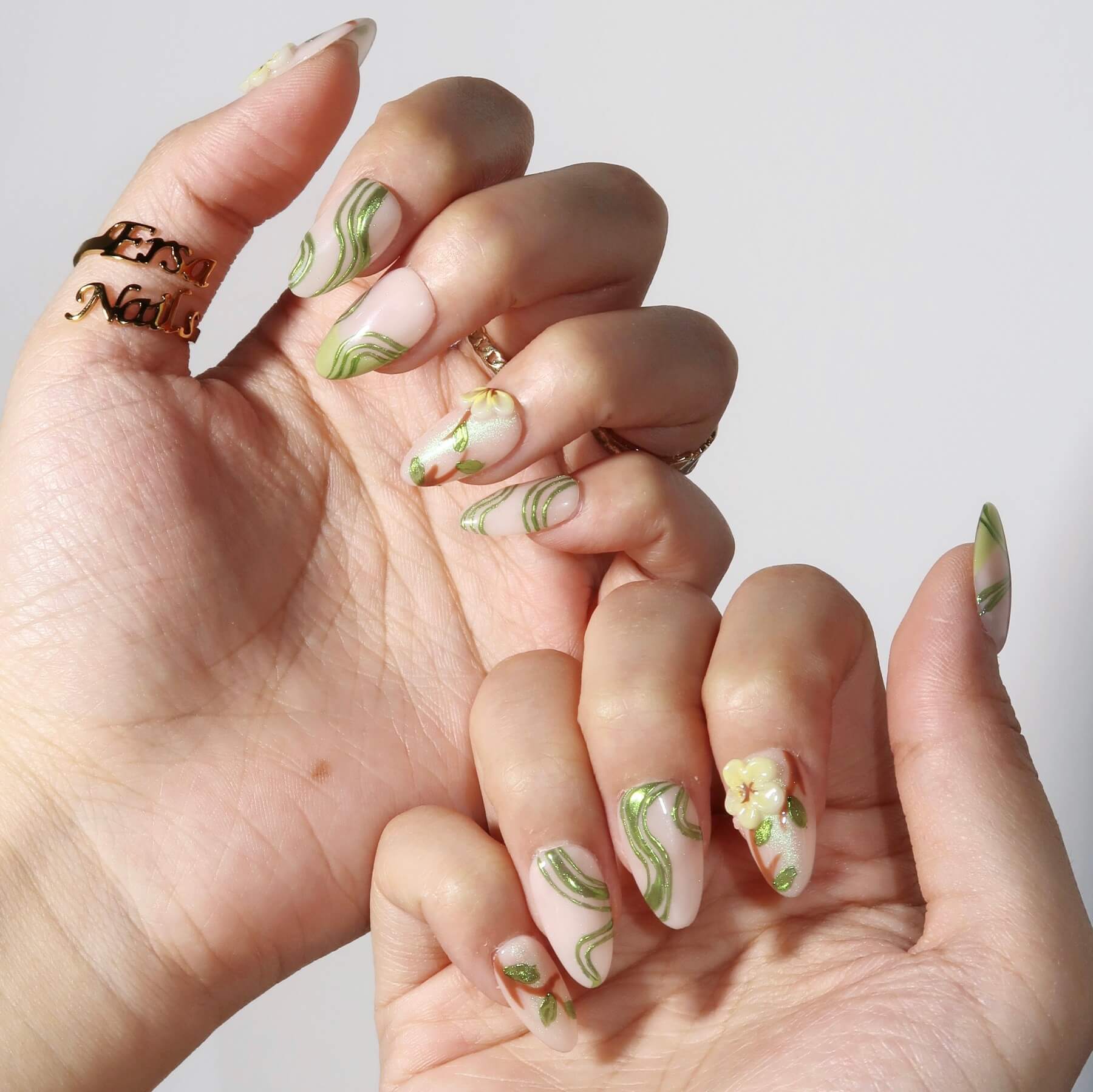 Spring Letter - Ersa Nails Nude Jade PressOnNails