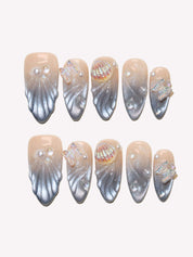 Starlit Fairytale - Ersa Nails Nude Silver PressOnNails