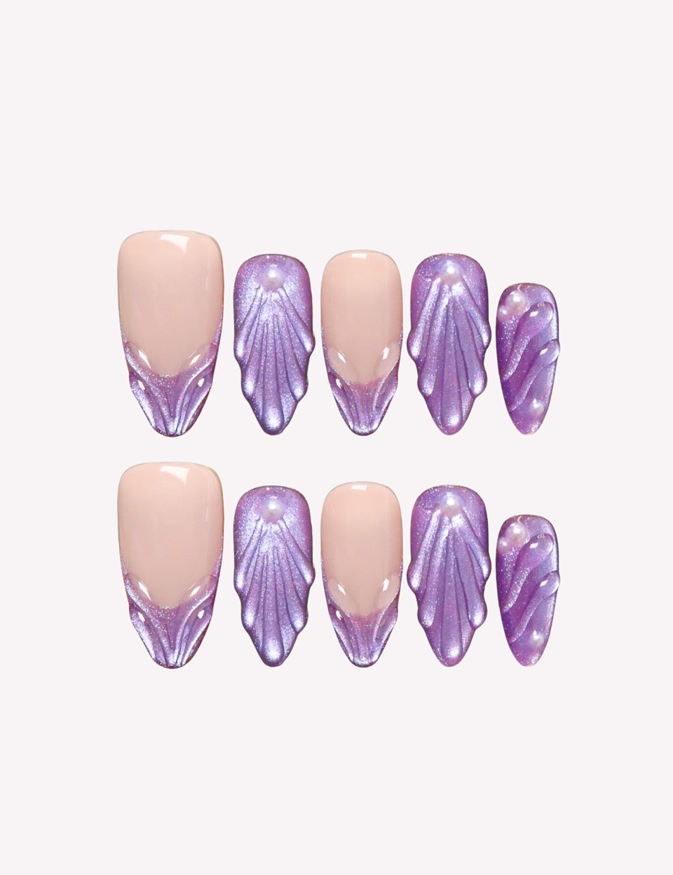 Starry Enchantress - Ersa Nails Nude Purple PressOnNails