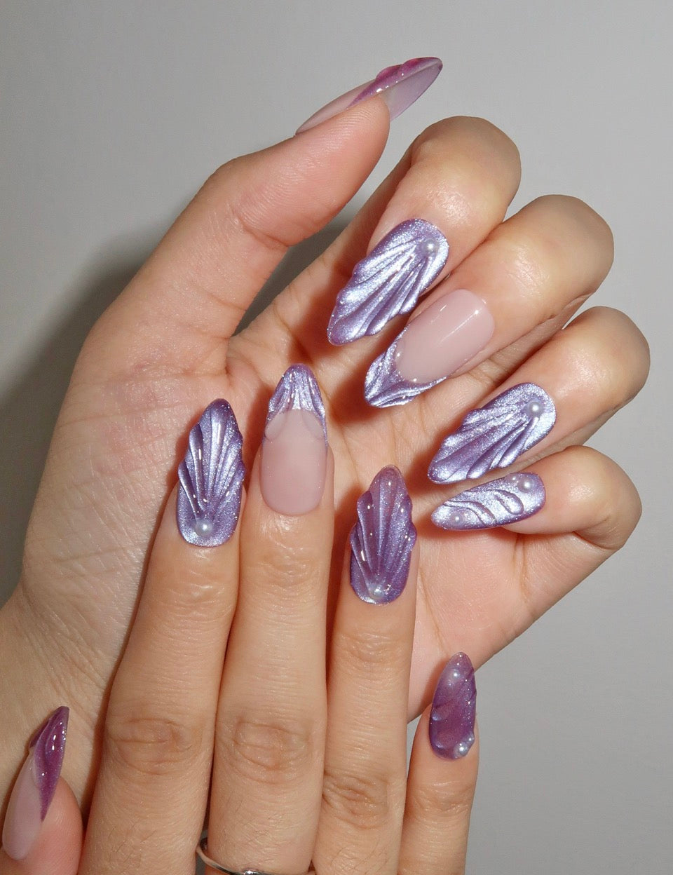 Starry Enchantress - Ersa Nails Nude Purple PressOnNails