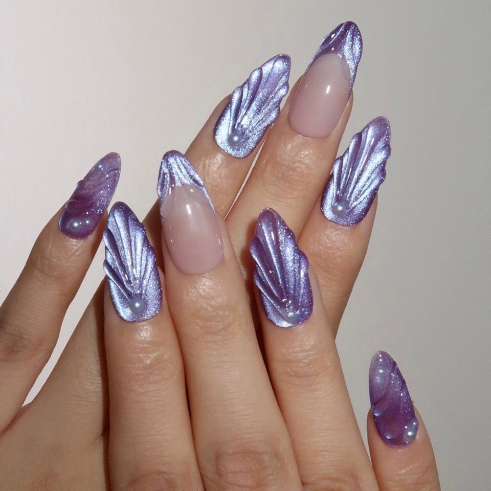 Starry Enchantress - Ersa Nails Nude Purple PressOnNails