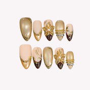 Stay Cozy - Ersa Nails Nude Gold PressOnNails