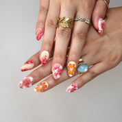 Stay In Bloom - Ersa Nails Orange Pink PressOnNails