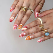 Stay In Bloom - Ersa Nails Orange Pink PressOnNails