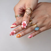 Stay In Bloom - Ersa Nails Orange Pink PressOnNails