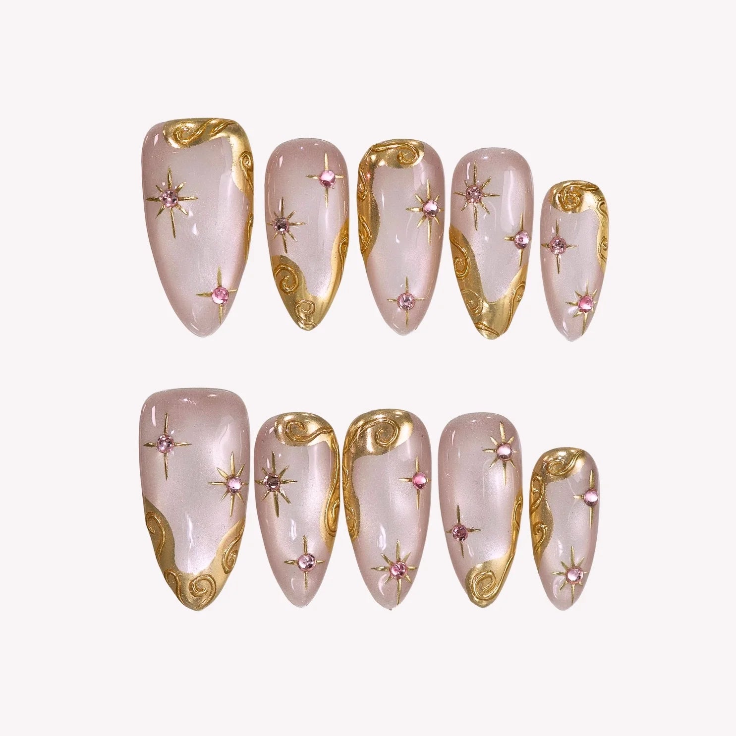 Stellar - Ersa Nails Gold Nude PressOnNails