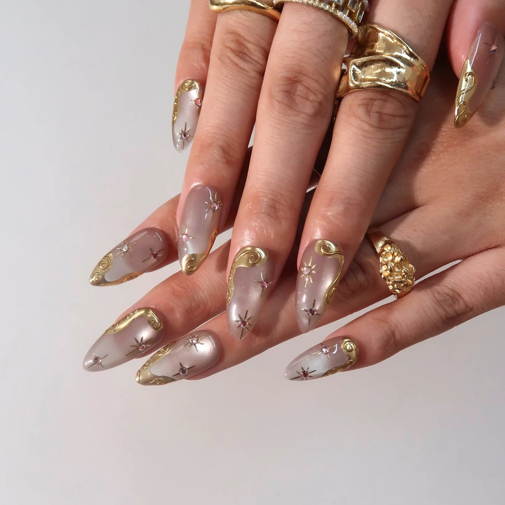 Stellar - Ersa Nails Gold Nude PressOnNails