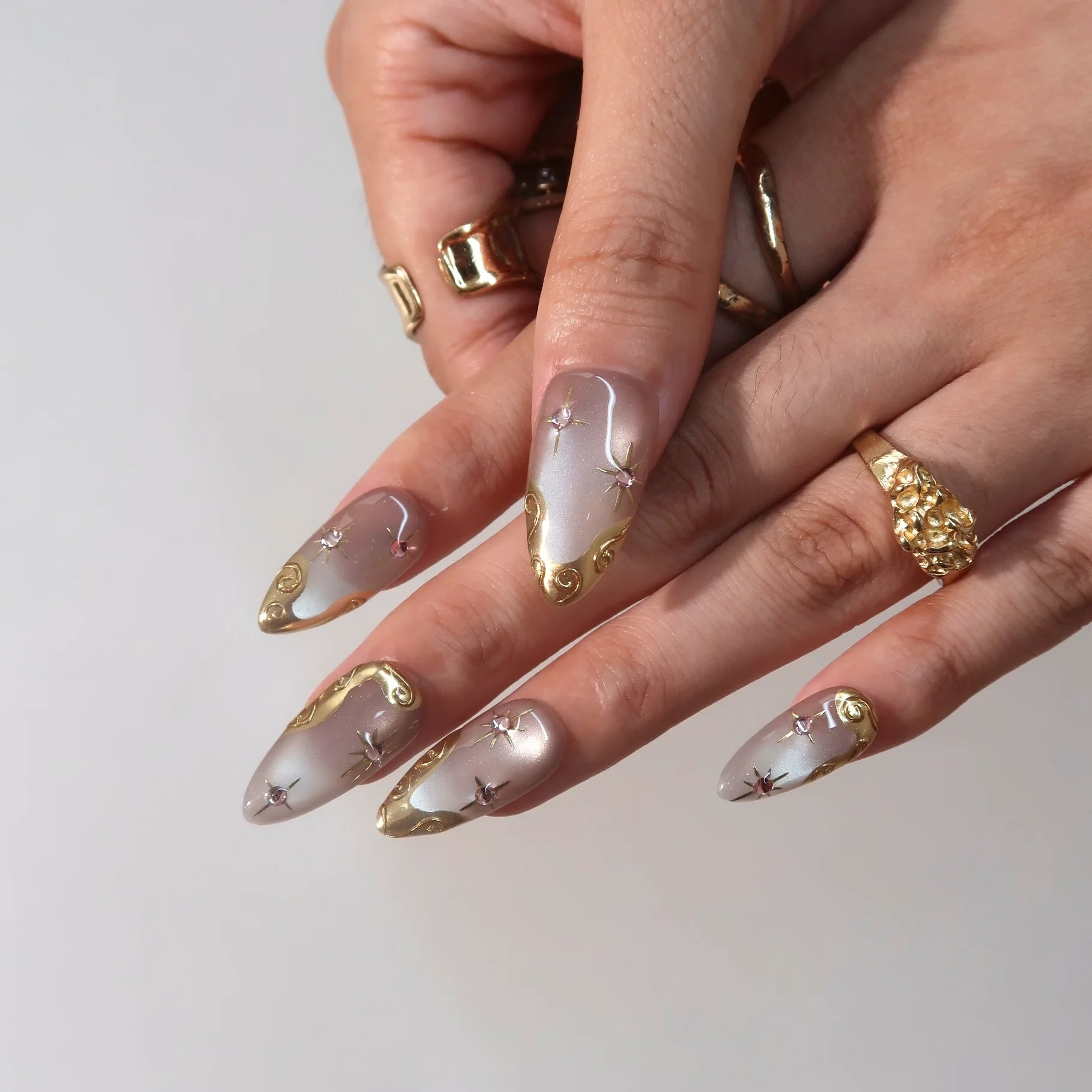 Stellar - Ersa Nails Gold Nude PressOnNails