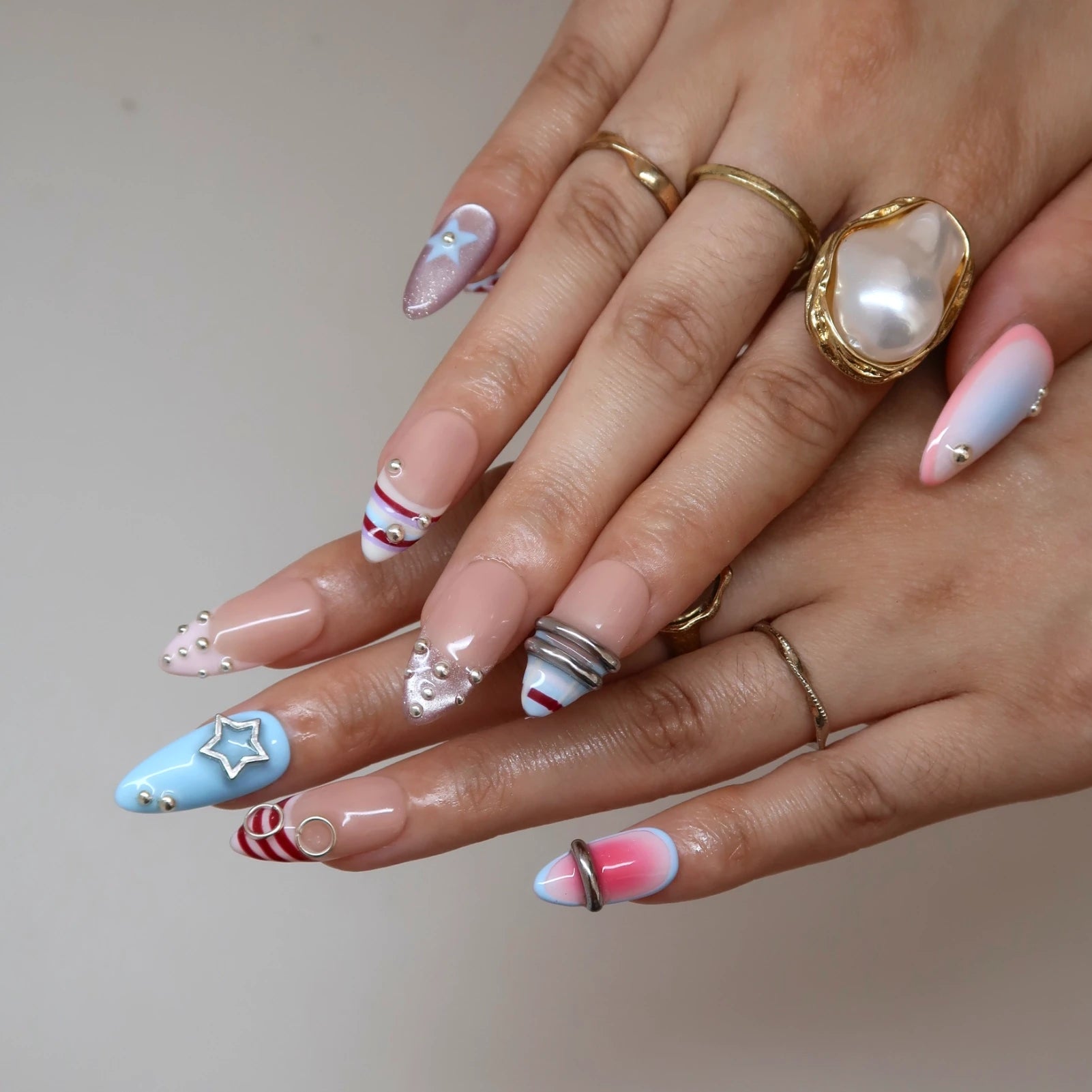 Sugar Trip - Ersa Nails Blue Nude PressOnNails