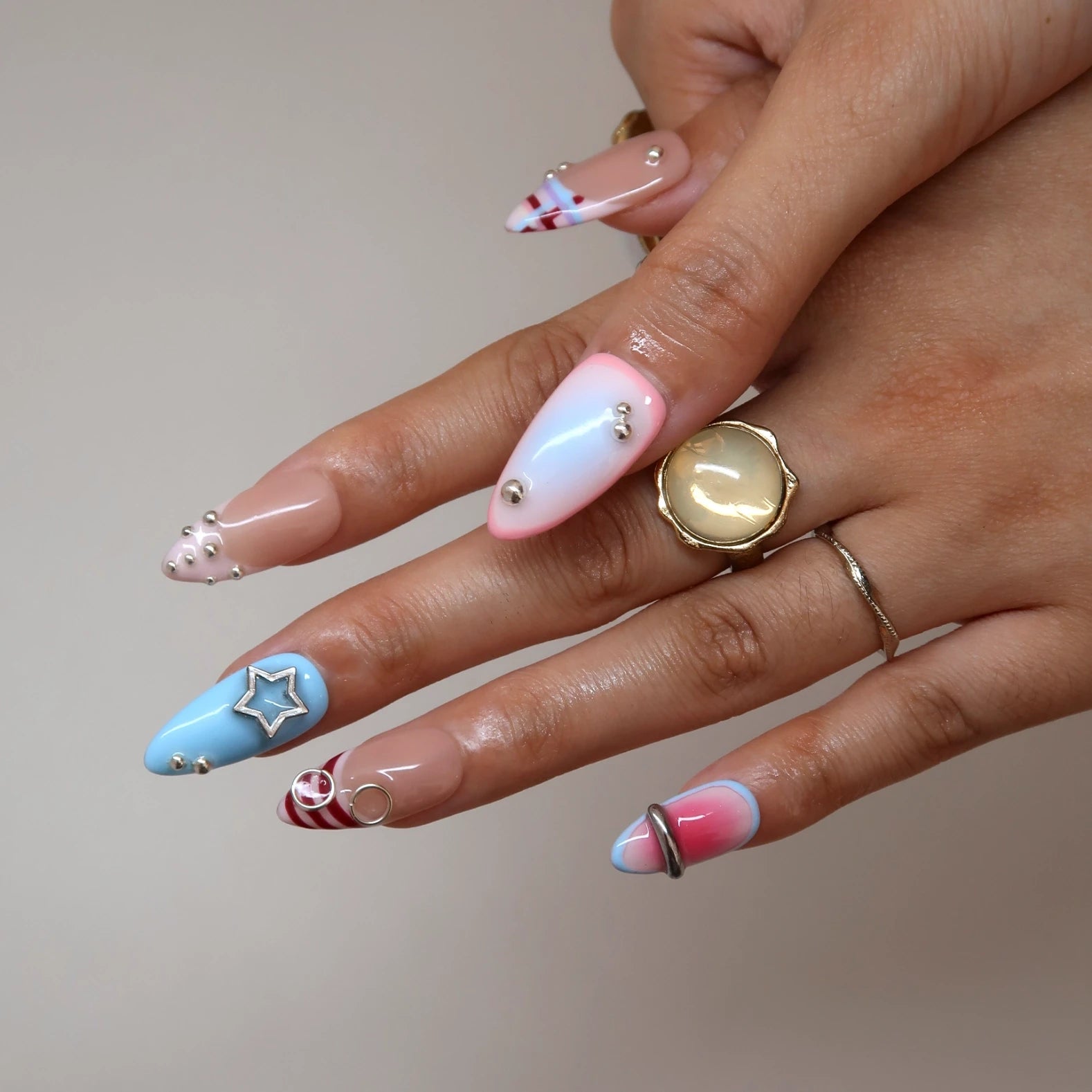 Sugar Trip - Ersa Nails Blue Nude PressOnNails