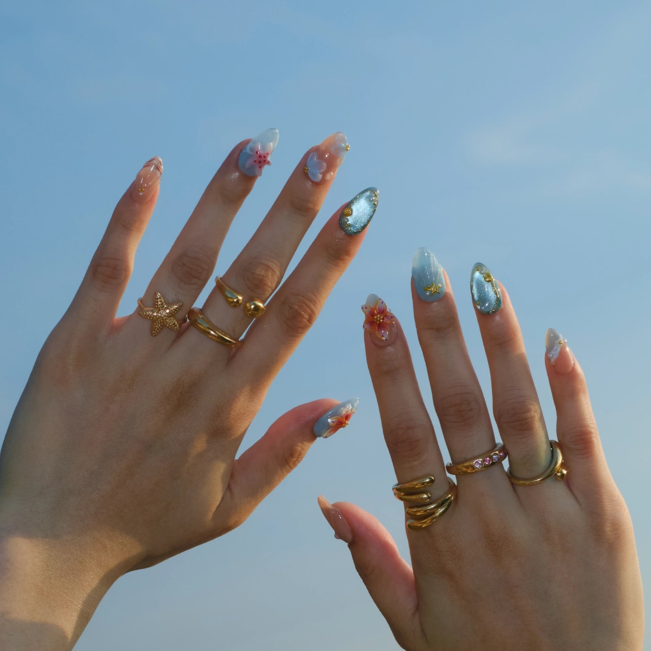 Summer Breeze - Ersa Nails Blue Nude PressOnNails