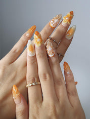 Sun Crush - Ersa Nails White Orange PressOnNails