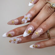 Sunlit Shores - Ersa Nails Nude White Gold PressOnNails