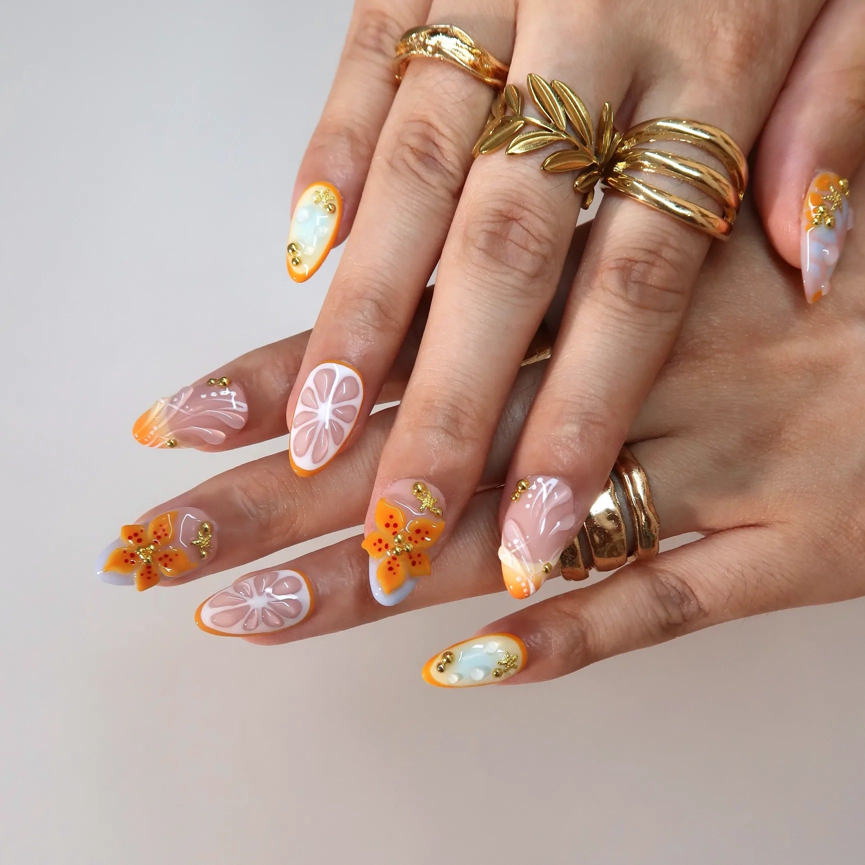 Sunset Fizz - Ersa Nails Orange Nude PressOnNails
