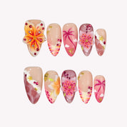 Sunset Flame - Ersa Nails Red Orange PressOnNails