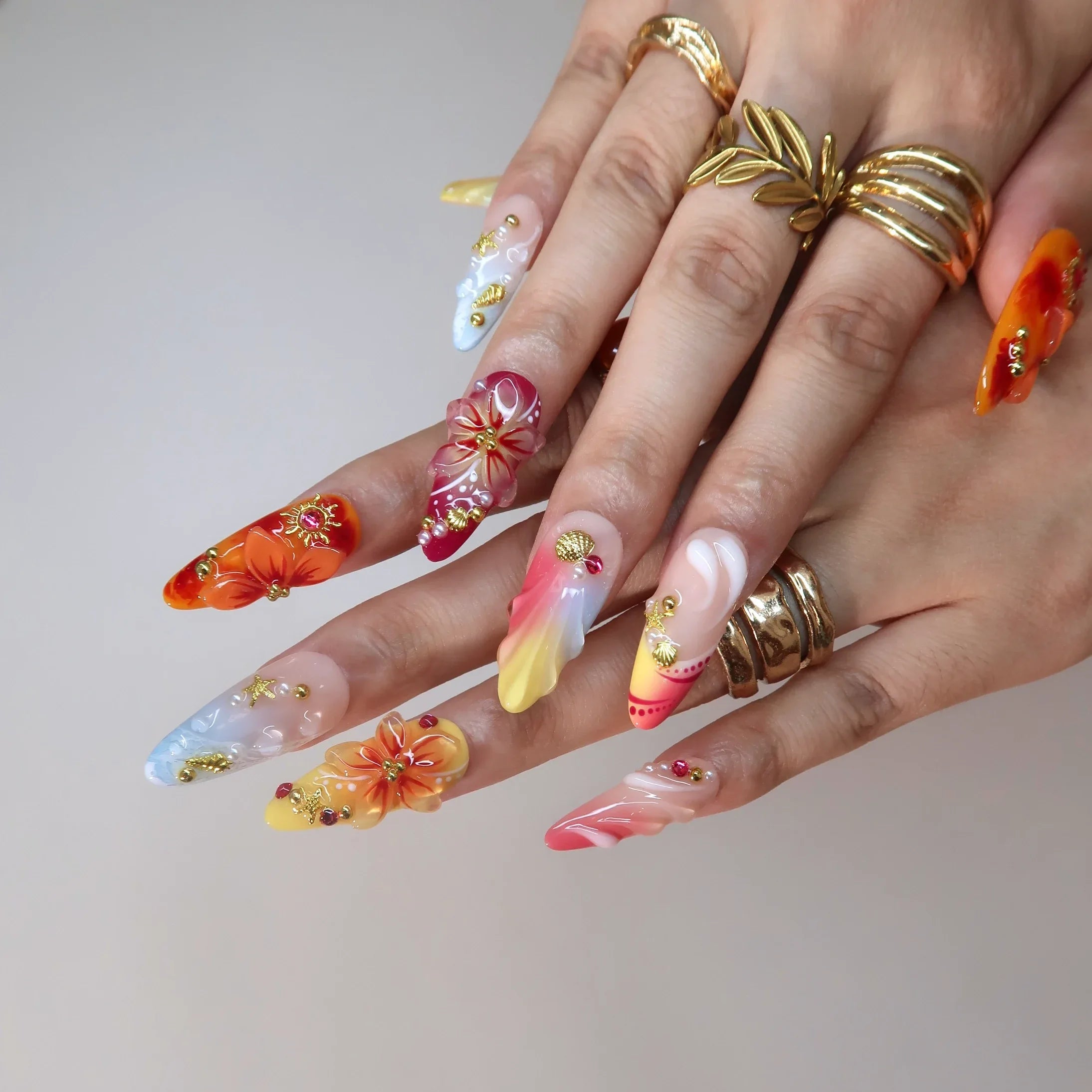 Sunshine Obsessed - Ersa Nails Yellow Blue PressOnNails