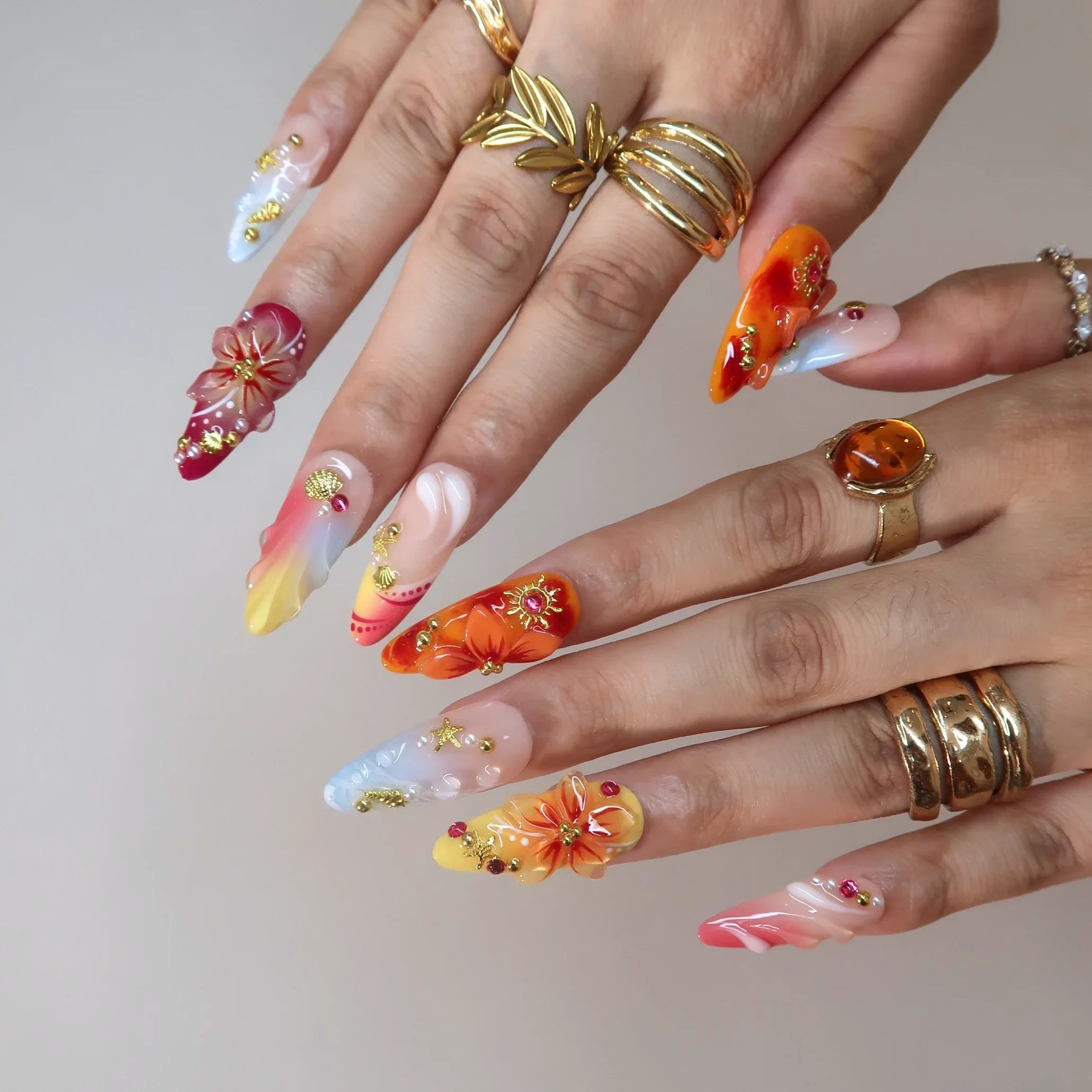 Sunshine Obsessed - Ersa Nails Yellow Blue PressOnNails
