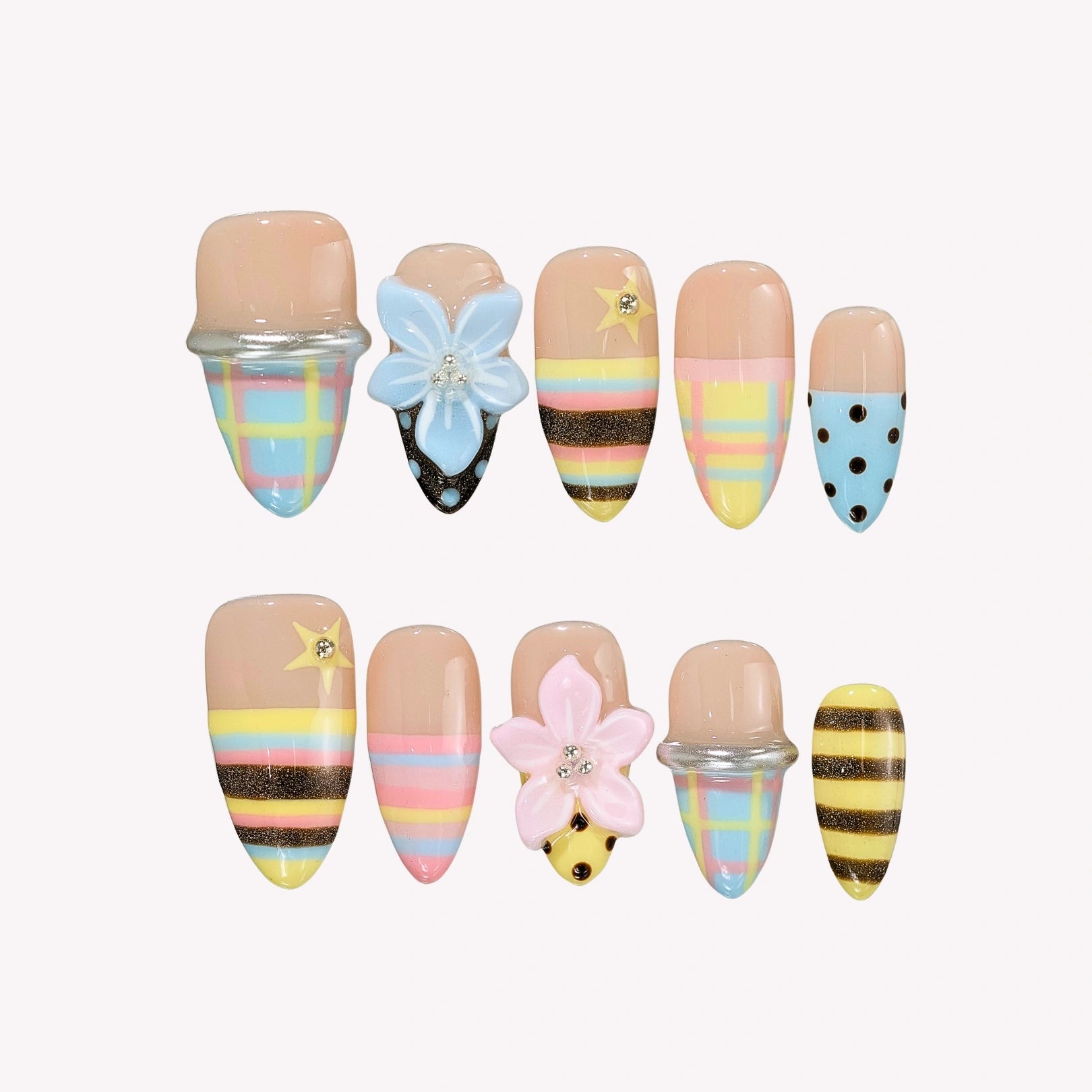 Sweet Escape - Ersa Nails Nude Yellow PressOnNails