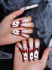 Sweet Sin - Ersa Nails Red White PressOnNails