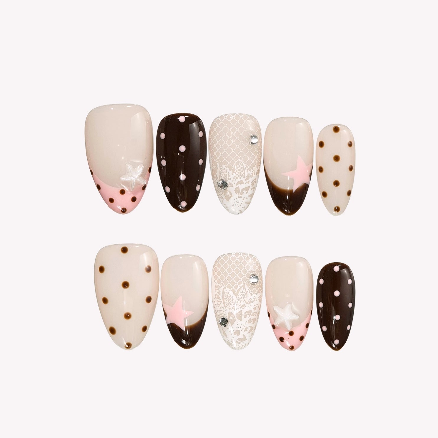 Sweet Taffy - Ersa Nails Nude Black PressOnNails