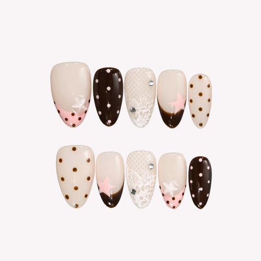 Sweet Taffy - Ersa Nails Nude Black PressOnNails