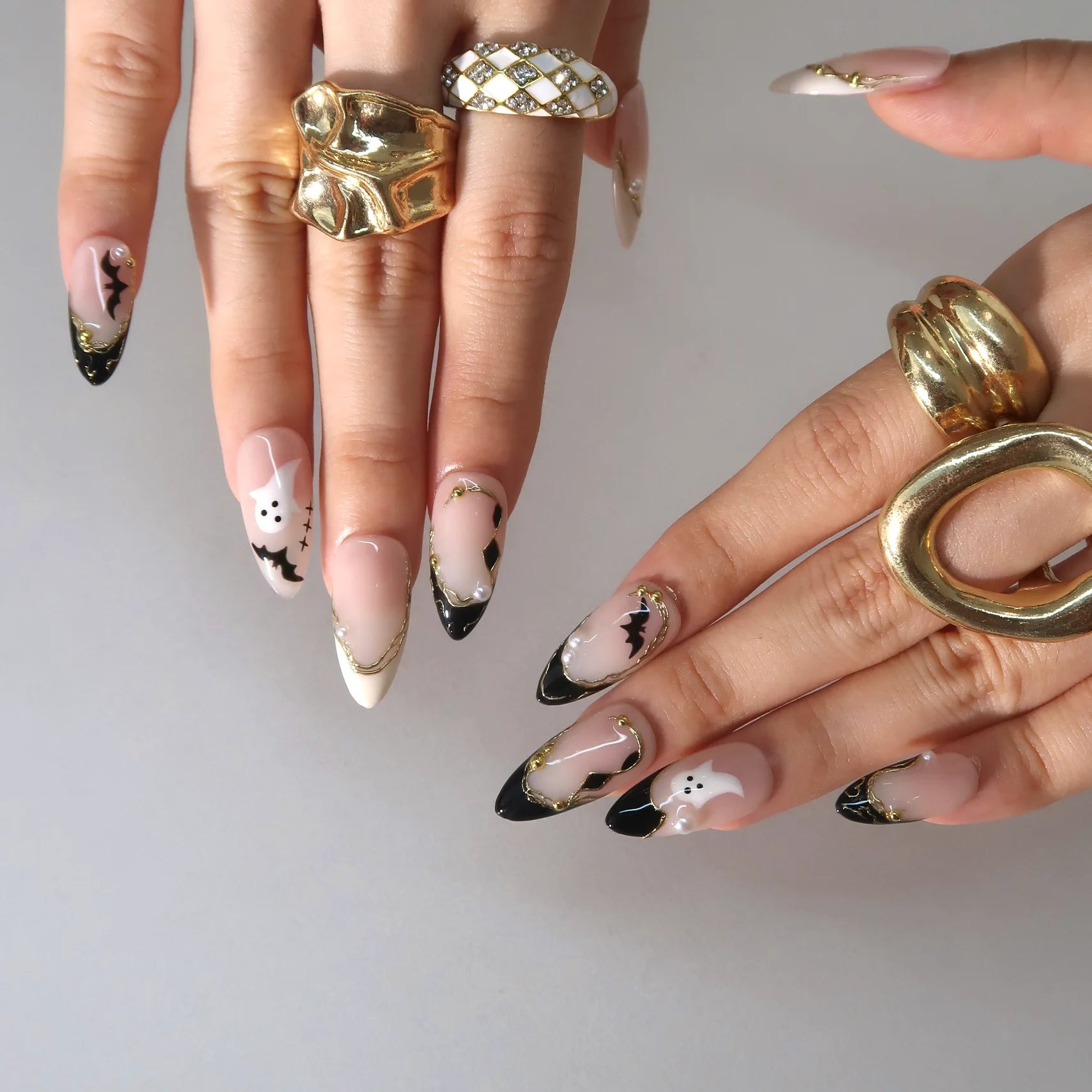 Sweet Tricks - Ersa Nails Nude Black PressOnNails