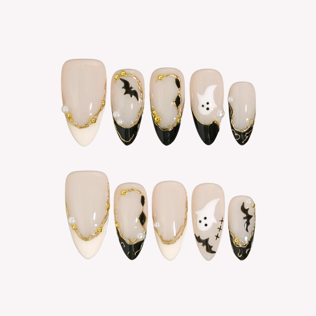 Sweet Tricks - Ersa Nails Nude Black PressOnNails